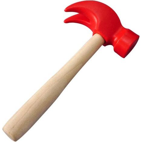 1 Stück Spielzeughammer aus Holz, Simulationshammer, Reparaturwerkzeug, pädagogisches Hämmer- und Schlagspielzeug für Kinder (1/5)