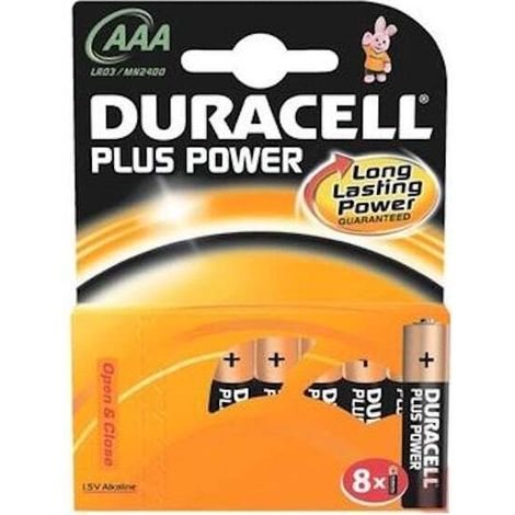 Duracell plus power ministilo aaa tripla a  confezione 8 pz   batterie