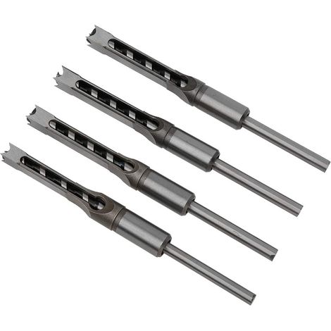 Ej.Life 4 Stück 11 Mm 12 Mm 12,Quadratlochbohrer,5 Mm 127 Mm Holzbearbeitungsstemmer Vierkantbohrer Stemmmeißel Holzbearbeitungswerkzeug (1/5)