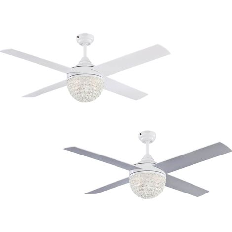 Ceiling fan Kelcie White with light and remote