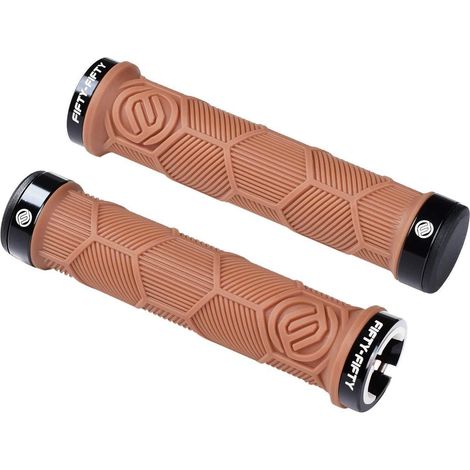 Fahrradgriffe MTB aus Gummi, Double Lock-on, rutschfest, braun (1/5)