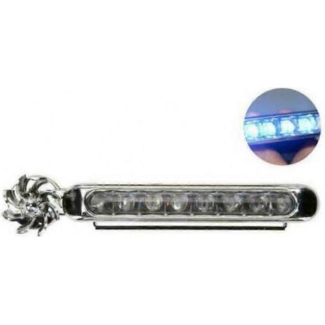 Feux de jour pour voiture à énergie éolienne (1 ou 2 pièces), 8 LED, ventilateur rotatif, lumière du jour, sans alimentation externe, lampe décorative pour phares de voiture (DRL). (1/5)