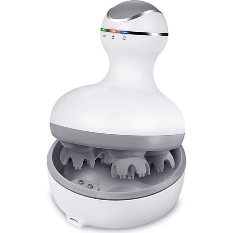 Masseur de cuir chevelu électrique étanche, vibrations multi-modes, gratte-tête portable pour croissance cheveux, nettoyage profond et relaxation anti-stress pour chiens et chats, noir (1/5)