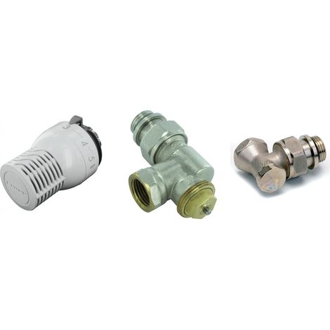 Comap – Kit robinetterie tête thermostatique Sensity M30 – Corps équerre inversé RTH 12x17 – Coude de réglage 12x17 – Débit réglable kv 0,2
