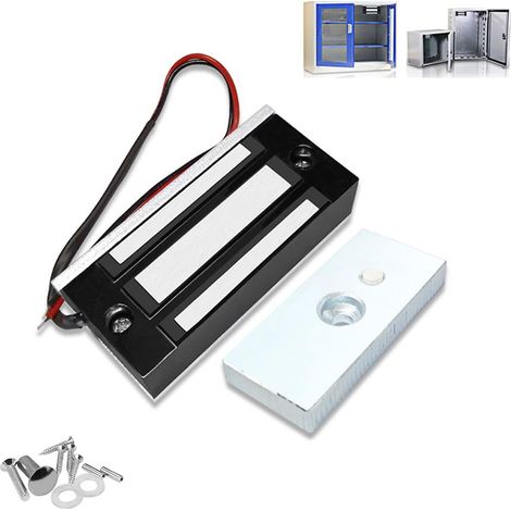Verrou électromagnétique de contrôle d'accès Force de maintien 60 kg Mini serrure de porte magnétique DC 12 V pour système de contrôle d'accès, solénoïde en mode NC (1/5)