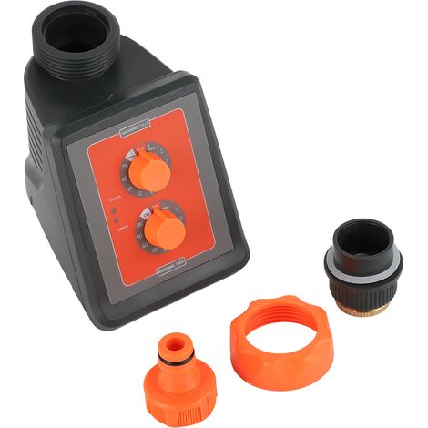 Programmateur d'arrosage automatique électronique robuste avec indicateurs LED, étanche double joint, réglage par cadran pour jardin (1/5)