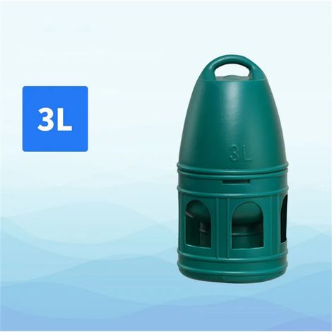 Mangeoire en plastique vert pour pigeons et oiseaux, 5 L, récipient pour nourriture ou eau pour cages et zones d'élevage domestiques.-AquaForge
