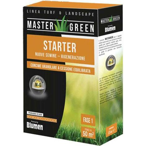 CONCIME SOLIDO STARTER PER PRATO 1.5KG NUOVE SEMINE RIGENARAZIONE BLUMEN