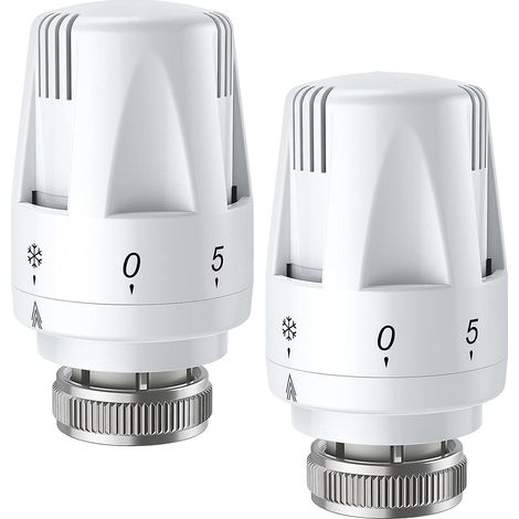Tête de thermostat de radiateur (2 pièces) - Valve de remplacement TRV M 30 x 1,5 H (1/5)