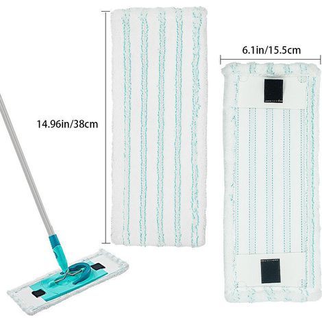 Lot de 2 recharges de balai plat en microfibre compatibles Leifheit Clean Twist M, coussinets de nettoyage réutilisables (1/5)