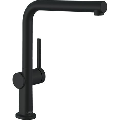 Hansgrohe – Mitigeur de cuisine 270 72840670 – Bec en L orientable 360° – Jet laminaire – Débit 8,4 l/min – Raccord flexible G ⅜