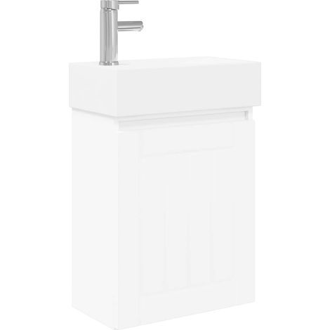 Bathroom Vanity Unit with Tap White 45.5 x 25.5 x 84 cm vidaXL