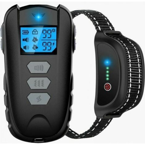 Dog training collar with remote control, waterproof collar with beep, vibration and shock functions, adjustable vibration level (0 to 99) (1/5)