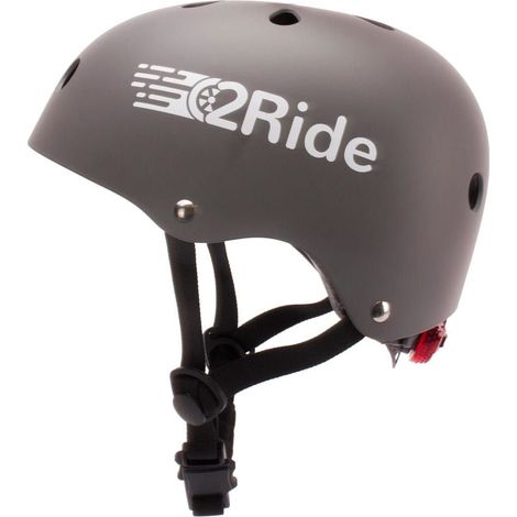 Casco de bicicleta infantil HEART BIKE Love 2 RIDE S de 50-54 cm con luz LED y cierre magnético, color grafito.