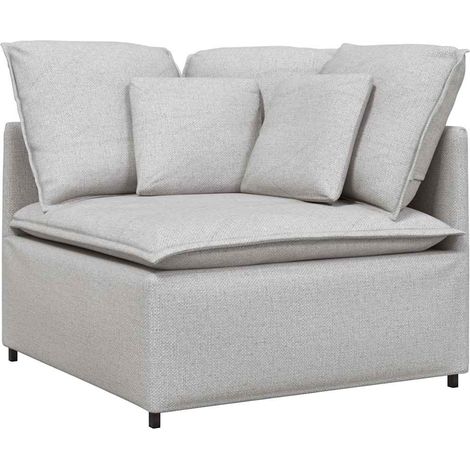 Modulo Angolare Divani da Giardino Divano Modulare con Cuscini Grigio Nuvola 100cm (1/5)