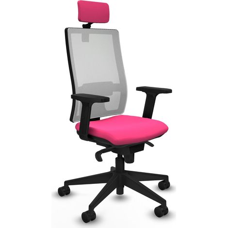 Sedia ergonomica piqueras y crespo Hornas bianco rosa supporto lombare