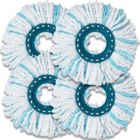4-piece replacement disc mop set, compatible with Leifheit mops, microfiber mop, compatible with Leifheit Clean Twist disc mop systems, for all floor types--DTEKGAZ