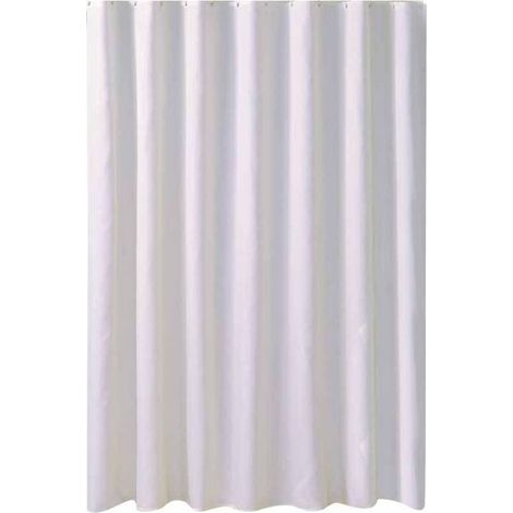 Rideau de douche blanc, imperméable, en tissu antibactérien, lavable en machine, avec plusieurs crochets, décoration de salle de bain, 240 x 200 cm