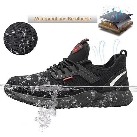 Chaussures de Sécurité Homme Femmes Chaussures de Travail Embout Acier Protection Ultra légère et Indestructible Respirant Basket Securite Unisexes 36EU 23cm (1/4)