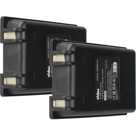 vhbw 2x batería reemplaza Autec MH0707L, NC0707L para mando a distancia industrial (2300 mAh, 7,2 V, NiMH) - negro