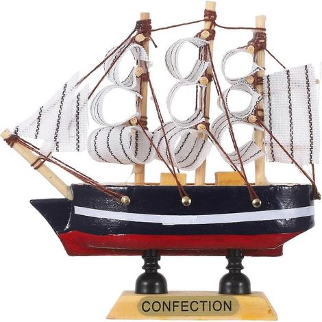 Modellino di barca a vela in legno (1 pezzo) - Decorazione per la casa (1/5)