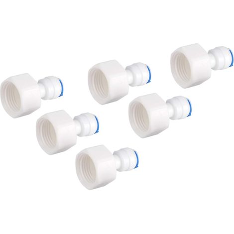 Ej.Life Wasserfilter Schnellkupplung, 6 St¨¹ck 1/4 Rohr Od auf 1/2 Buchse Push In Schnellkupplung Umkehrosmose Wasserfilter f¨¹r Zuhause (1/5)