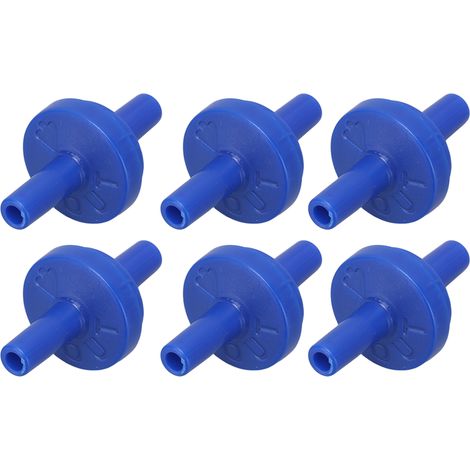 Lot de 10 clapets anti-retour unidirectionnels en plastique PP, à membrane, pour tuyau d'admission d'air, 4 mm, bleu (1/5)