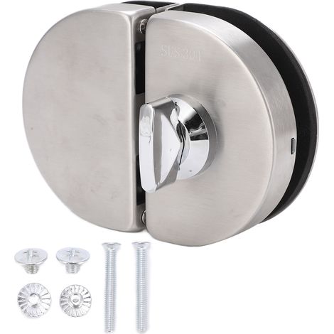 Serrure de porte en verre 97x65mm, type fendu, remplacement de surface polie brossée pour une épaisseur de 10 à 12mm (1/5)