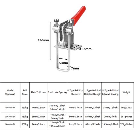 Étau à bascule galvanisé à fixation rapide 90°, outil manuel (GH-40344) (1/5)