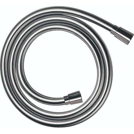 Flexible de douche universel 2,00 m, tuyau de douche avec protection anti-pliure et écrou tournant anti-torsion, avec joints d'étanchéité, Chromé, 28274000