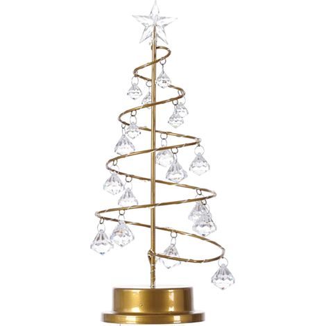 1 Sapin de Noël en spirale, décoration métal avec étoile, guirlande LED, pour jardin et table (1/5)