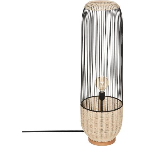 Stehlampe Boho ANEA, Rattan und Metall, H. 95 cm (1/5)
