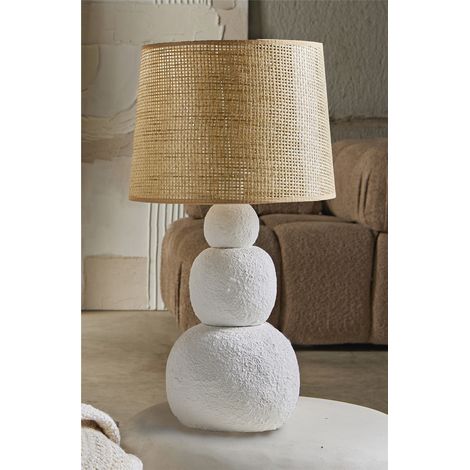 Lampe de table en stuc avec grille, 57 cm, 30 cm de large x 57 cm de haut (1/3)