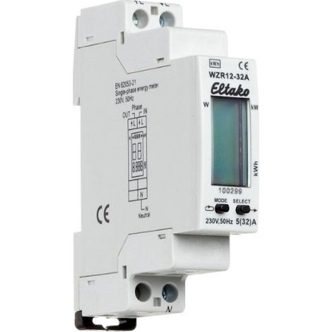 Eltako WZR12-32A contador de corriente negro 32A LCD