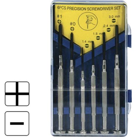 Kit set cacciavite giravite 6pz precisione a CROCE e PIATTI- UM 10 STP6