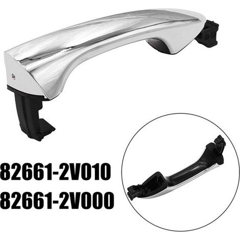 Available in one color only: silver and black. Material: ABS 82661-2V010. Exterior door handle for cars.--DTEKGAZ (1/5)