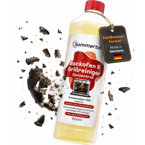 Sommertal Backofen & Grillreiniger Konzentrat  extra starker Backofenreiniger & Fettlöser für Gasgrill, Edelstahlgrill  1000 ml (1/5)