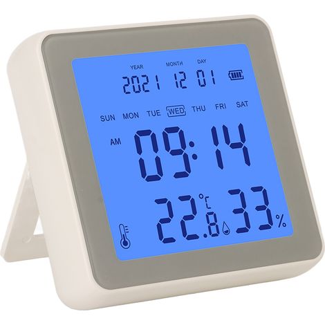 Ortviai Capteur intelligent de température et humidité avec écran LCD 3,2", WiFi, modèle JMX028, faible consommation (1/3)