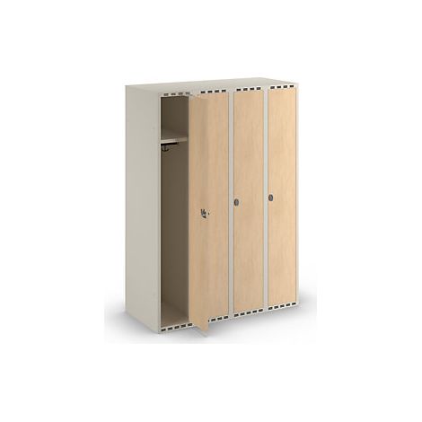 Taquilla para ropa Fydor HPL 4 secciones blanco/abedul A (1/5)
