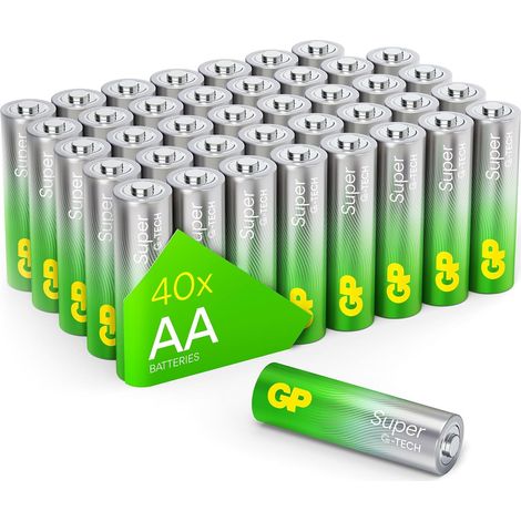 Lot de 40 Piles alcalines AA 1,5 V (Mignon, LR06), idéales pour alimenter Les appareils du Quotidien, Nouvelle Technologie G-Tech Longlife (1/5)