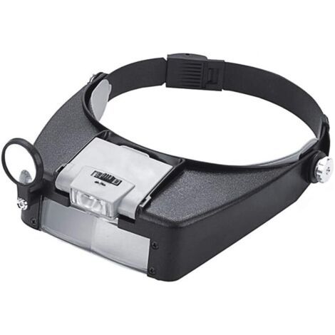 Casque loupe mains libres avec éclairage LED pour horlogers, destiné aux bijoutiers, horlogers et lecteurs. (1/5)