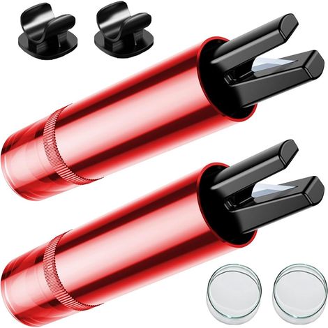 Zweiteiliger Autofenster-Sicherheitshammer mit transparenter Schutzhülle, 2-in-1-Sicherheitshammer und Gurtschneider, kompakt und praktisch, einfach zu bedienen (rot) - Cyslmuk® (1/5)