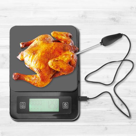 Elektronische, tragbare Küchenwaage mit Temperaturfühler (3 kg / 0,1 g) (1/5)