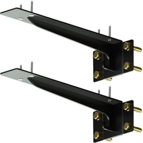 Lot de 2 supports d'étagère robustes, avec crochet de suspension en L, supports d'étagère en L, supports de cheminée de 25,4 cm, supports de support de comptoir, design renforcé structurel, (1/5)