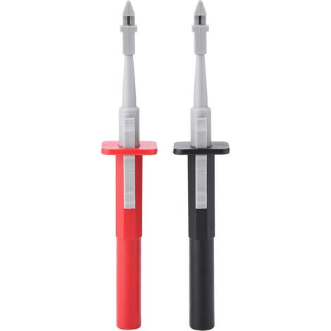 P5006 Lot de 2 cordons de test avec fiches bananes noires et rouges, pinces de sécurité et sondes de perçage (1/5)