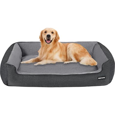 Hundebett Hundesofa Abnehmbar L 110 x B 86 x H 26 cm Grau Spleißen (1/5)