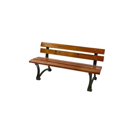 Panchina Pesante Ghisa Bronzata Legno Color Teak - cm.150x58x72h. - peso Kg.24