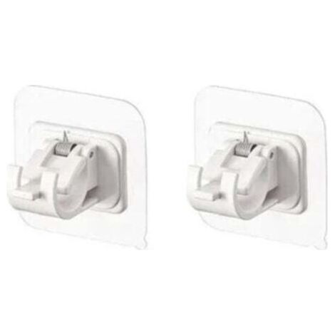 Lot de 2 supports blanc de tringle à rideau auto-adhésifs - Support pour rideaux