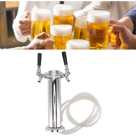[Bierzapfanlage] Doppelzapfsäule aus Edelstahl für Bierzapfanlage – Einfache Installation für die Hausbar (1/5)