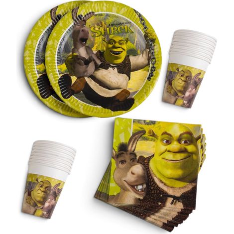 Décoration d'anniversaire, 52 pièces, assiettes, gobelets et serviettes en carton pour les anniversaires d'enfants, vaisselle de fête (1/4)
